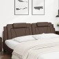 vidaXL Cabecero de cama acolchado cuero sintético marrón 200 cm