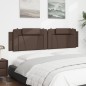 vidaXL Cabecero de cama acolchado cuero sintético marrón 200 cm