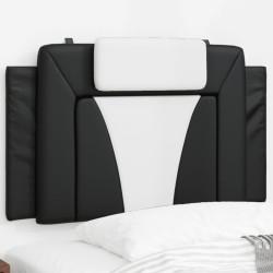 vidaXL Cabecero de cama acolchado cuero sintético negro y blanco 80 cm