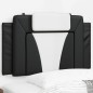 vidaXL Cabecero de cama acolchado cuero sintético negro y blanco 80 cm vidaXL Cabecero de cama acolchado cuero sintético negro y blanco 80 cm