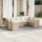 vidaXL Set de sofás de jardín 9 pzas con cojines ratán sintético beige vidaXL Set de sofás de jardín 9 pzas con cojines ratán sintético beige