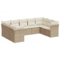 vidaXL Set de sofás de jardín 9 pzas con cojines ratán sintético beige vidaXL Set de sofás de jardín 9 pzas con cojines ratán sintético beige
