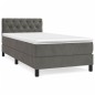 vidaXL Cama box spring con colchón terciopelo gris oscuro 80x200 cm