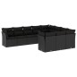 vidaXL Set de sofás de jardín 10 pzas cojines ratán sintético negro vidaXL Set de sofás de jardín 10 pzas cojines ratán sintético negro
