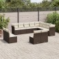 vidaXL Set de sofás de jardín y cojines 12 pzas ratán sintético marrón vidaXL Set de sofás de jardín y cojines 12 pzas ratán sintético marrón