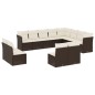 vidaXL Set de sofás de jardín y cojines 12 pzas ratán sintético marrón vidaXL Set de sofás de jardín y cojines 12 pzas ratán sintético marrón