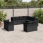vidaXL Set de sofás de jardín 11 pzas y cojines ratán sintético negro vidaXL Set de sofás de jardín 11 pzas y cojines ratán sintético negro