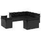 vidaXL Set de sofás de jardín 11 pzas y cojines ratán sintético negro vidaXL Set de sofás de jardín 11 pzas y cojines ratán sintético negro