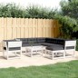vidaXL Set muebles jardín con cojines 8 pzas madera maciza pino blanco vidaXL Set muebles jardín con cojines 8 pzas madera maciza pino blanco
