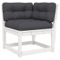 vidaXL Set muebles jardín con cojines 8 pzas madera maciza pino blanco vidaXL Set muebles jardín con cojines 8 pzas madera maciza pino blanco