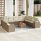 vidaXL Set de sofás de jardín 11pzas con cojines ratán sintético beige vidaXL Set de sofás de jardín 11pzas con cojines ratán sintético beige