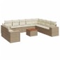 vidaXL Set de sofás de jardín 11pzas con cojines ratán sintético beige vidaXL Set de sofás de jardín 11pzas con cojines ratán sintético beige
