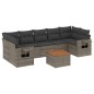 vidaXL Set de sofás de jardín 8 pzas y cojines ratán sintético gris vidaXL Set de sofás de jardín 8 pzas y cojines ratán sintético gris