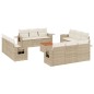 vidaXL Set sofás de jardín con cojines 13 pzas ratán sintético beige vidaXL Set sofás de jardín con cojines 13 pzas ratán sintético beige