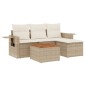 vidaXL Juego de sofás jardín con cojines 5 pzas ratán sintético beige vidaXL Juego de sofás jardín con cojines 5 pzas ratán sintético beige