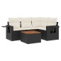 vidaXL Set de muebles de jardín 5 pzas y cojines ratán sintético negro vidaXL Set de muebles de jardín 5 pzas y cojines ratán sintético negro
