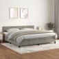 vidaXL Cama box spring con colchón terciopelo gris claro 200x200 cm vidaXL Cama box spring con colchón terciopelo gris claro 200x200 cm