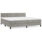 vidaXL Cama box spring con colchón terciopelo gris claro 200x200 cm vidaXL Cama box spring con colchón terciopelo gris claro 200x200 cm