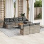 vidaXL Set de sofás de jardín 11 pzas y cojines ratán sintético gris vidaXL Set de sofás de jardín 11 pzas y cojines ratán sintético gris