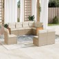 vidaXL Juego de sofás de jardín con cojines beige 8 pzas ratán PE vidaXL Juego de sofás de jardín con cojines beige 8 pzas ratán PE