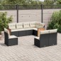 vidaXL Set de sofás de jardín 8 piezas y cojines ratán sintético negro vidaXL Set de sofás de jardín 8 piezas y cojines ratán sintético negro
