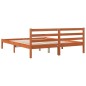 vidaXL Estructura de cama madera maciza pino marrón cera 120x200 cm