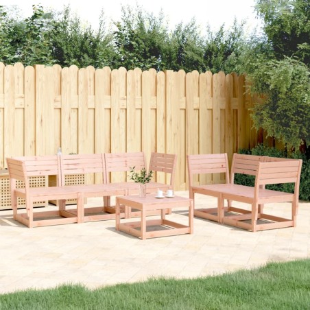 vidaXL Juego de sofás de jardín 5 pzas madera maciza de abeto Douglas