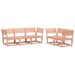 vidaXL Juego de sofás de jardín 5 pzas madera maciza de abeto Douglas