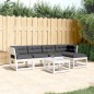 vidaXL Set sofás jardín 5 pzas con cojines madera maciza pino blanco vidaXL Set sofás jardín 5 pzas con cojines madera maciza pino blanco