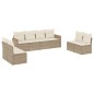 vidaXL Juego de sofás de jardín con cojines beige 8 pzas ratán PE vidaXL Juego de sofás de jardín con cojines beige 8 pzas ratán PE
