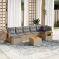 vidaXL Juego de sofás de jardín con cojines beige 8 pzas ratán PE vidaXL Juego de sofás de jardín con cojines beige 8 pzas ratán PE