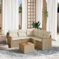vidaXL Juego de sofás jardín con cojines 6 pzas ratán sintético beige vidaXL Juego de sofás jardín con cojines 6 pzas ratán sintético beige