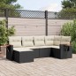 vidaXL Set de sofás de jardín 6 piezas y cojines ratán sintético negro vidaXL Set de sofás de jardín 6 piezas y cojines ratán sintético negro