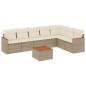 vidaXL Juego de sofás de jardín con cojines beige 8 pzas ratán PE vidaXL Juego de sofás de jardín con cojines beige 8 pzas ratán PE