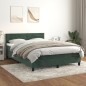 vidaXL Cama box spring con colchón terciopelo verde oscuro 140x200 cm vidaXL Cama box spring con colchón terciopelo verde oscuro 140x200 cm