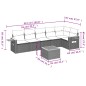 vidaXL Set de comedor de jardín 7 pzas y cojines ratán sintético negro