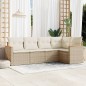 vidaXL Juego de sofás jardín con cojines 5 pzas ratán sintético beige vidaXL Juego de sofás jardín con cojines 5 pzas ratán sintético beige