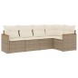 vidaXL Juego de sofás jardín con cojines 5 pzas ratán sintético beige vidaXL Juego de sofás jardín con cojines 5 pzas ratán sintético beige