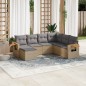vidaXL Set sofás de jardín 7 piezas y cojines ratán sintético beige vidaXL Set sofás de jardín 7 piezas y cojines ratán sintético beige