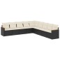 vidaXL Set de sofás de jardín 8 piezas y cojines ratán sintético negro vidaXL Set de sofás de jardín 8 piezas y cojines ratán sintético negro