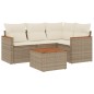 vidaXL Juego de sofás jardín con cojines 5 pzas ratán sintético beige vidaXL Juego de sofás jardín con cojines 5 pzas ratán sintético beige