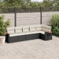 vidaXL Set de sofás de jardín 6 piezas y cojines ratán sintético negro vidaXL Set de sofás de jardín 6 piezas y cojines ratán sintético negro