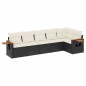 vidaXL Set de sofás de jardín 6 piezas y cojines ratán sintético negro vidaXL Set de sofás de jardín 6 piezas y cojines ratán sintético negro