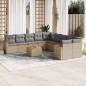vidaXL Set de sofás de jardín 11pzas con cojines ratán sintético beige vidaXL Set de sofás de jardín 11pzas con cojines ratán sintético beige