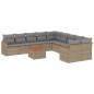 vidaXL Set de sofás de jardín 11pzas con cojines ratán sintético beige vidaXL Set de sofás de jardín 11pzas con cojines ratán sintético beige