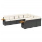 vidaXL Set de sofás de jardín 10 pzas cojines ratán sintético negro vidaXL Set de sofás de jardín 10 pzas cojines ratán sintético negro
