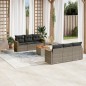 vidaXL Set de sofás de jardín 7 piezas con cojines ratán PE gris vidaXL Set de sofás de jardín 7 piezas con cojines ratán PE gris