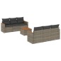 vidaXL Set de sofás de jardín 7 piezas con cojines ratán PE gris vidaXL Set de sofás de jardín 7 piezas con cojines ratán PE gris