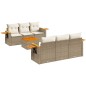 vidaXL Set sofás de jardín 7 piezas y cojines ratán sintético beige vidaXL Set sofás de jardín 7 piezas y cojines ratán sintético beige