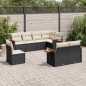 vidaXL Set de sofás de jardín 8 piezas y cojines ratán sintético negro vidaXL Set de sofás de jardín 8 piezas y cojines ratán sintético negro